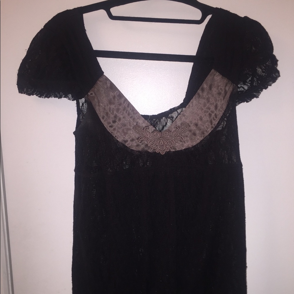 Free people lace black top